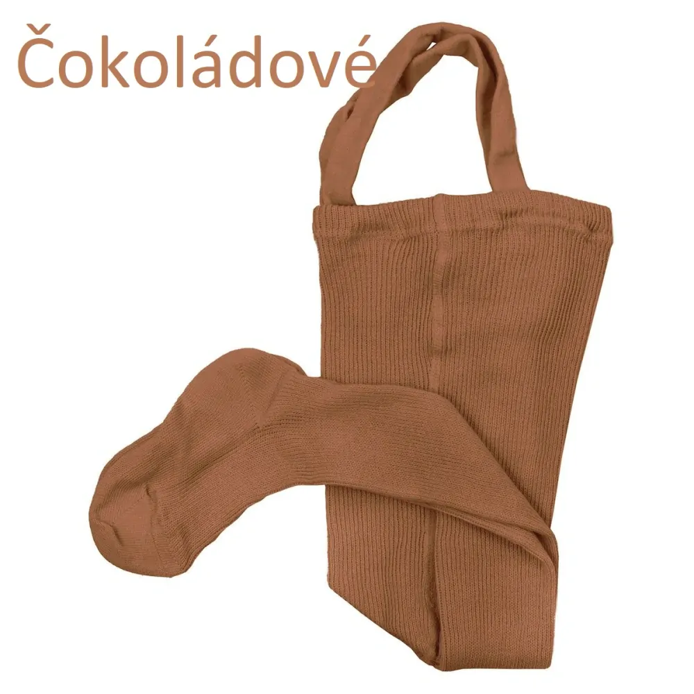 Pančuchy na traky 100% bavlna čokoládové