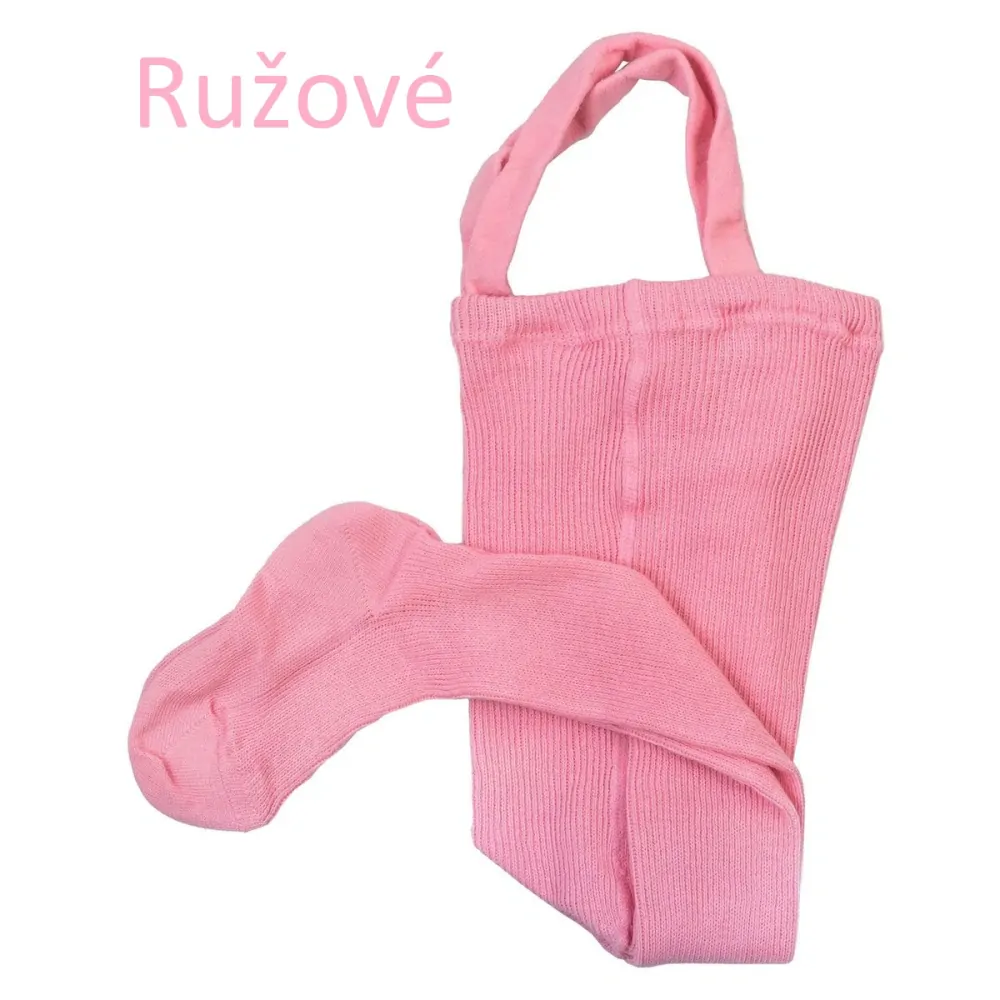 Pančuchy na traky 100% bavlna ružové