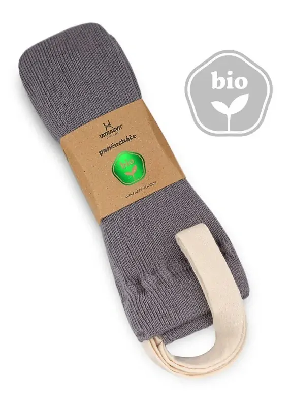Pančuchy na traky z 100% bio bavlny sivé