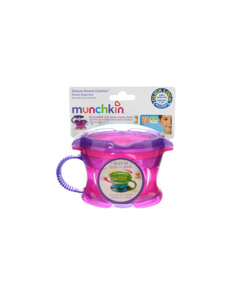 Munchkin desiatový hrncek - miska fialovo-ružová