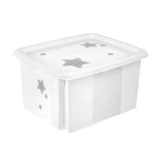 Keeeper Skladovací box na hračky hviezda biela